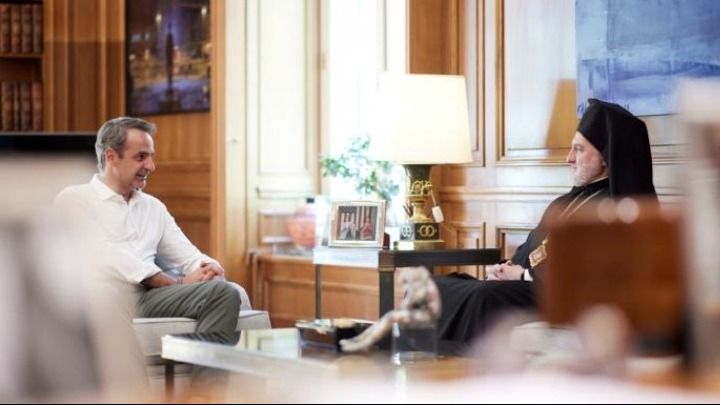 Με τον Αρχιεπίσκοπο Αμερικής συναντήθηκε ο Κυρ. Μητσοτάκης