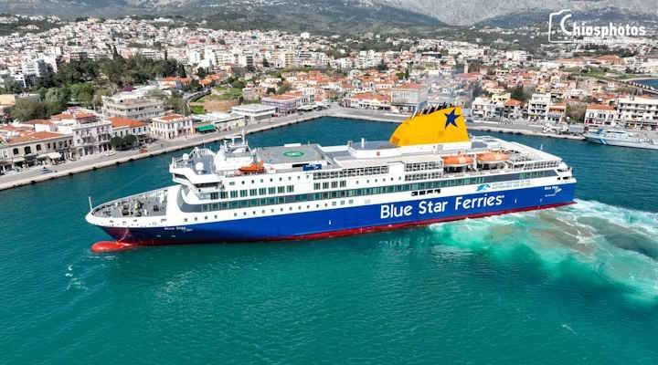 Δεξιοτεχνική μανούβρα και ρεμέτζο 3 λεπτών του Blue Star Delos στη Χίο