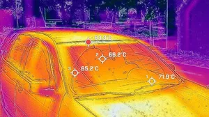 Kαύσωνας -"Κλέων": Θερμοκρασίες - σοκ στα αυτοκίνητα - Τι έδειξαν οι θερμικές κάμερες