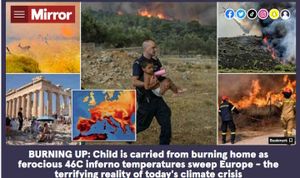 Μάνδρα: Πρωτοσέλιδο σε βρετανικές εφημερίδες οι φωτογραφίες με αστυνομικούς να μεταφέρουν παιδάκια