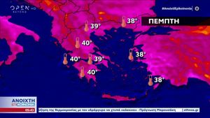 Ξεκίνησε η επέλαση του καύσωνα με 40άρια - Επίπεδο επικινδυνότητας 3 σήμερα περιοχές της χώρας