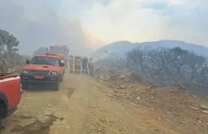 Κεραυνοί προκάλεσαν δύο φωτιές στην Άνδρο - 112 για εκκένωση στην περιοχή Γίδες