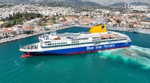 Δεξιοτεχνική μανούβρα και ρεμέτζο 3 λεπτών του Blue Star Delos στη Χίο