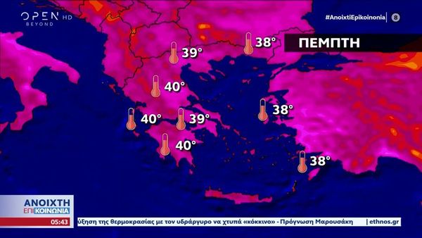 Ξεκίνησε η επέλαση του καύσωνα με 40άρια - Επίπεδο επικινδυνότητας 3 σήμερα περιοχές της χώρας