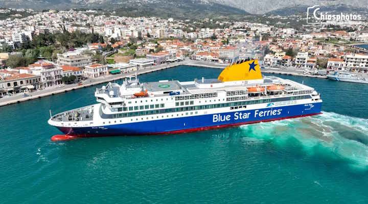 Δεξιοτεχνική μανούβρα και ρεμέτζο 3 λεπτών του Blue Star Delos στη Χίο