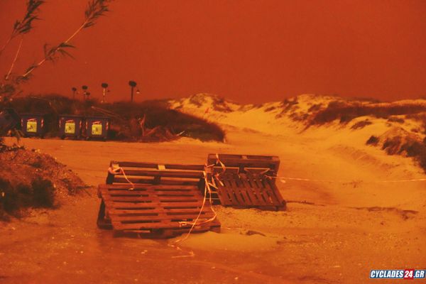 Κακοκαιρία Erminio: Η Αφρικανική σκόνη έπνιξε τις Κυκλάδες